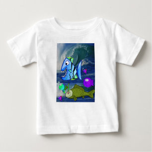 Camiseta Para Bebê Bebê T-Shirt Fish