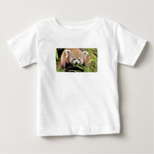 Camiseta Para Bebê Bebê T-Shirt Foto panda vermelha, animais.