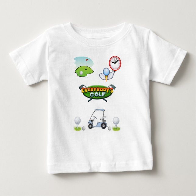 Camiseta Para Bebê Bebê T-Shirt Golf (Frente)