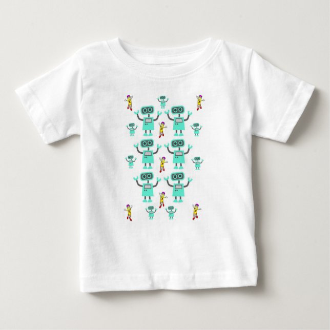 Camiseta Para Bebê Bebê T-Shirt Robot (Frente)