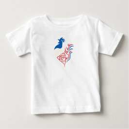 Camiseta Para Bebê Bebê Tee com Design de Celebração do Galo Francês