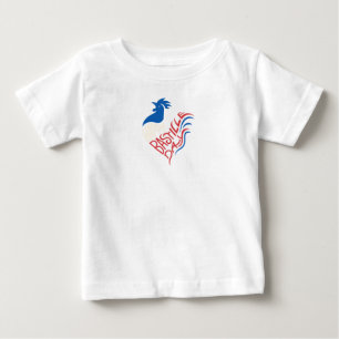 Camiseta Para Bebê Bebê Tee com Design de Celebração do Galo Francês