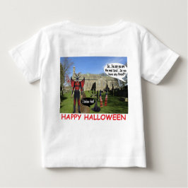 Camiseta Para Bebê bebê tee feliz cabra diabo de halloween