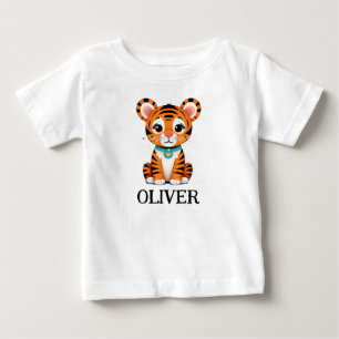 Camiseta Para Bebê Bebê Tigre Personalizado Fofo