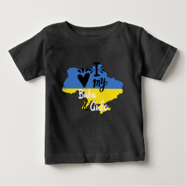 Camiseta Para Bebê Bebê Ucraniano Eu Amo Minha Baba e Gido Clothing