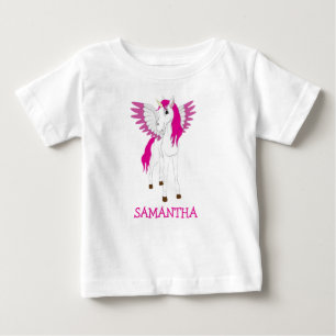 Camiseta Para Bebê Bebê Unicórnio Rosa