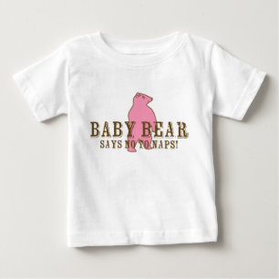 Camiseta Para Bebê Bebê Urso diz não para dormir!