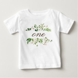 Camiseta Para Bebê Bebê verde de um ano
