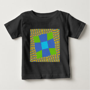 Camiseta Para Bebê Bebê verde-verde-azul-verificado