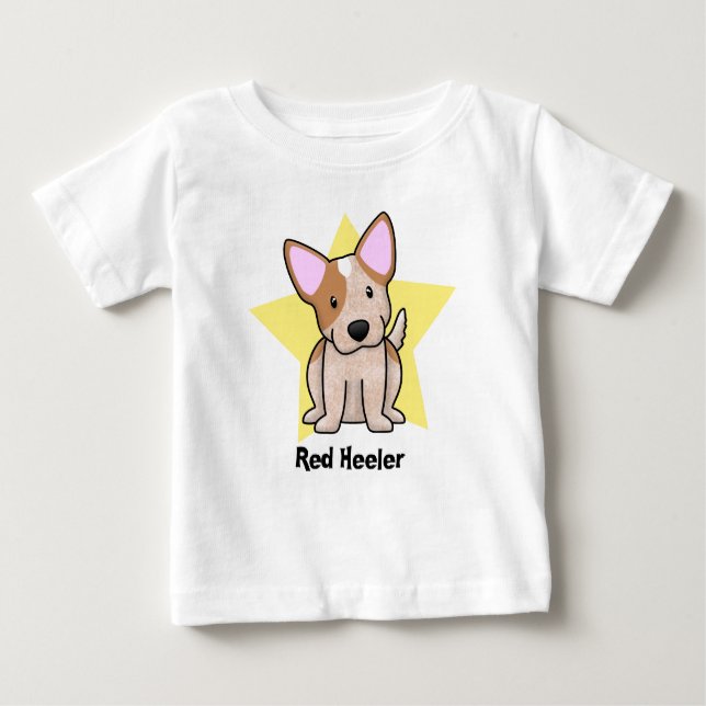 Camiseta Para Bebê Bebê vermelho de Heeler da estrela de Kawaii (Frente)