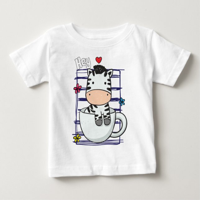 Camiseta Para Bebê Bebê zebra (Frente)