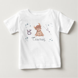 Camiseta Para Bebê Bebê Zodíaco Touro BodySuit e Camiseta