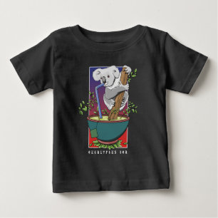 Camiseta Para Bebê Bebendo Koala, chá eucalyptus