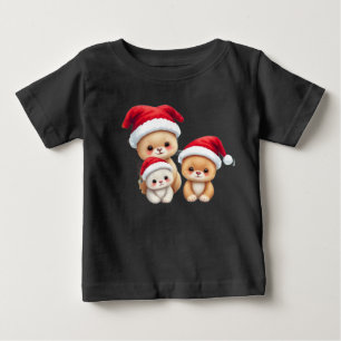 Camiseta Para Bebê Bebês bonitos na Arte nas Maravilhas de Natal