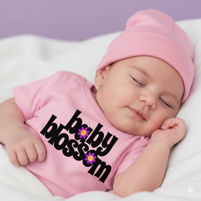 Camiseta Para Bebê Bebês Brilhantes Sorrindo Visitas Roxas (Baby Blossom Baby Shirt Cover Photo)