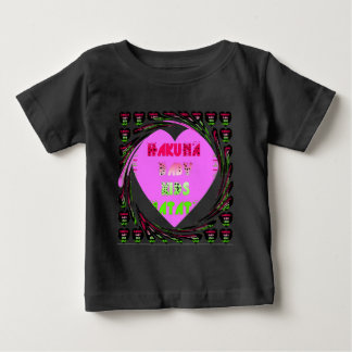 Camiseta Para Bebê Bebês Corações Rosa Hakuna Matata Bebê Crianças De