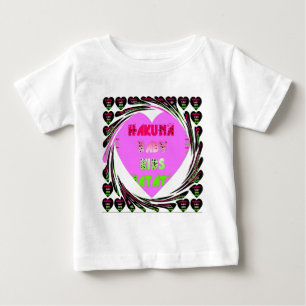 Camiseta Para Bebê Bebês Corações Rosa Hakuna Matata Bebê Crianças De