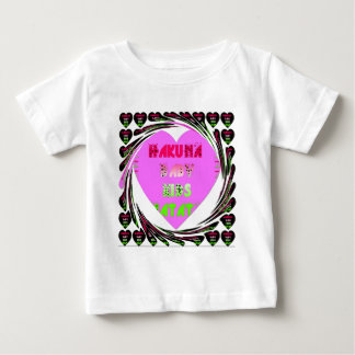 Camiseta Para Bebê Bebês Corações Rosa Hakuna Matata Bebê Crianças De