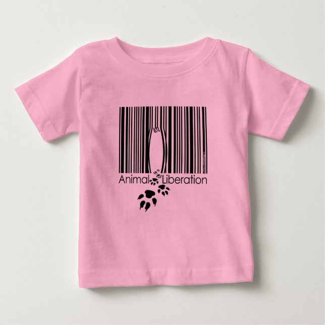 Camiseta Para Bebê Bebês de Libertação Animal (Frente)