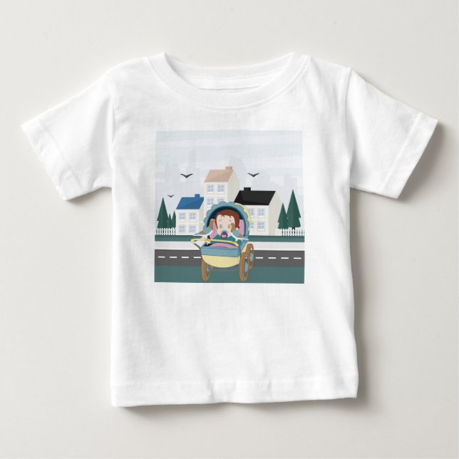 Camiseta Para Bebê Bebês e pombos (Frente)