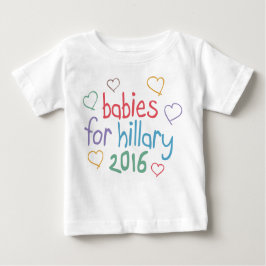 Camiseta Para Bebê Bebês para Hillary 2016
