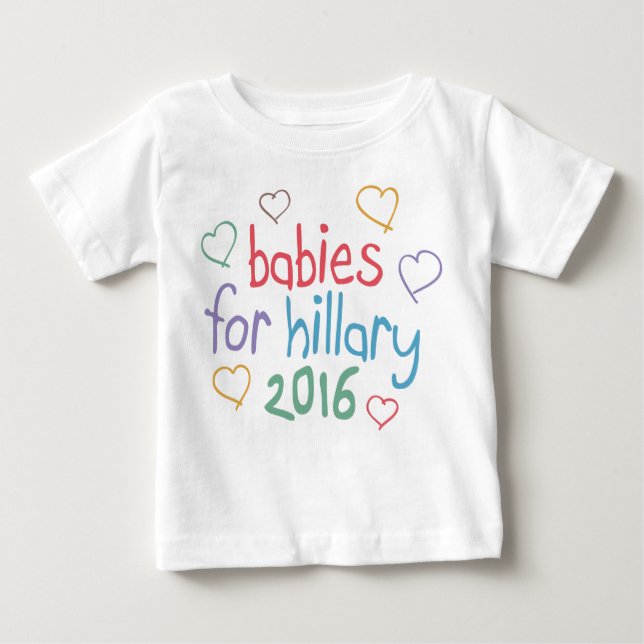Camiseta Para Bebê Bebês para Hillary 2016 (Frente)