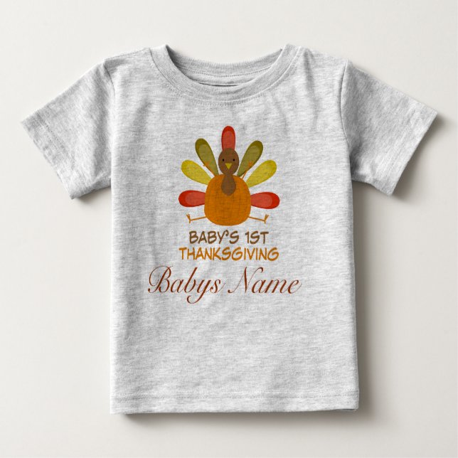 Camiseta Para Bebê Bebês Personalizados 1rua, Ação de Graças, Cuta Tu (Frente)