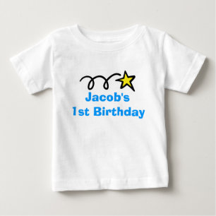Camiseta Para Bebê Bebês primeiro aniversario Personalizado com nom