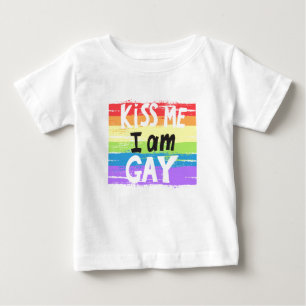Camiseta Para Bebê Beija-Me Eu Sou Gay