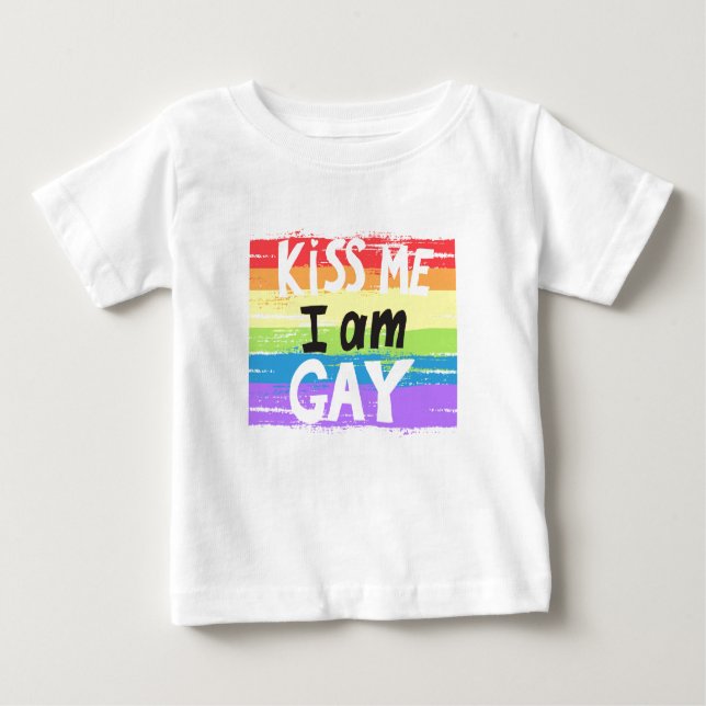 Camiseta Para Bebê Beija-Me Eu Sou Gay (Frente)