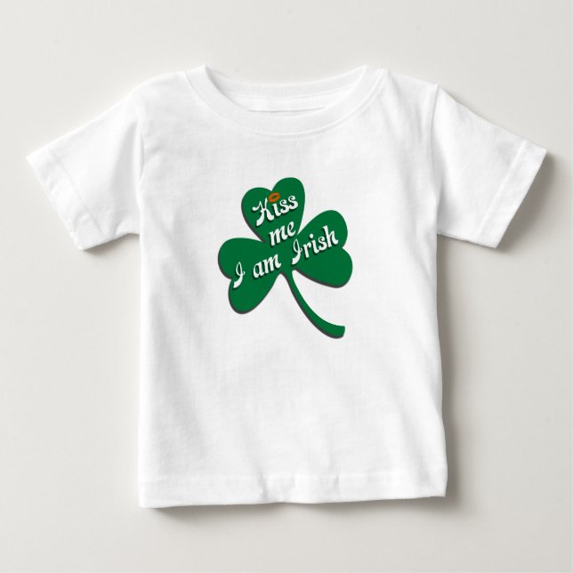 Camiseta Para Bebê Beija-me Eu sou Irlandês (Frente)