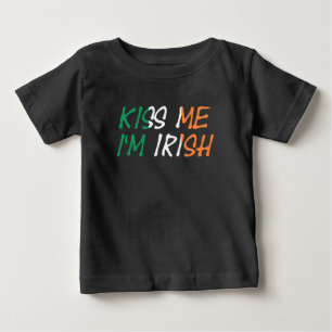 Camiseta Para Bebê Beija-me Sou Irish Baby Jersey, Sujeira.