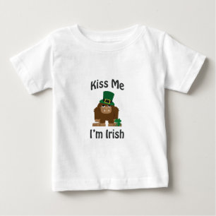 Camiseta Para Bebê Beije-me Eu Sou Pé Grande Irlandês