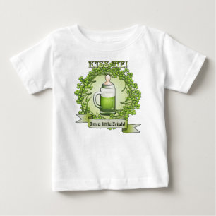 Camiseta Para Bebê Beije-me Im um t-shirt engraçado irlandês pequen