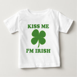 Camiseta Para Bebê Beije-me que eu sou irlandês