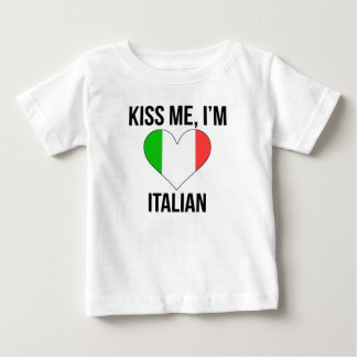 Camiseta Para Bebê Beije-me que eu sou italiano