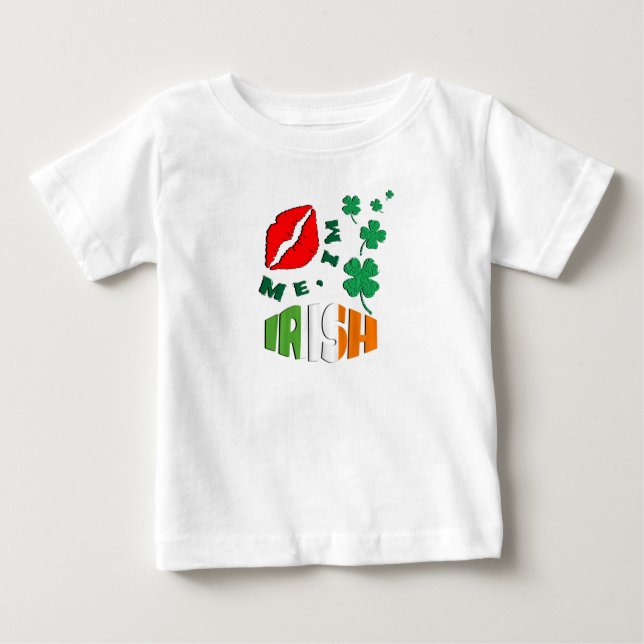 Camiseta Para Bebê Beije-me, sou Dia de São Patrício irlandês (Frente)