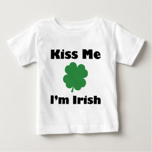 Camiseta Para Bebê Beije-me, sou irlandês