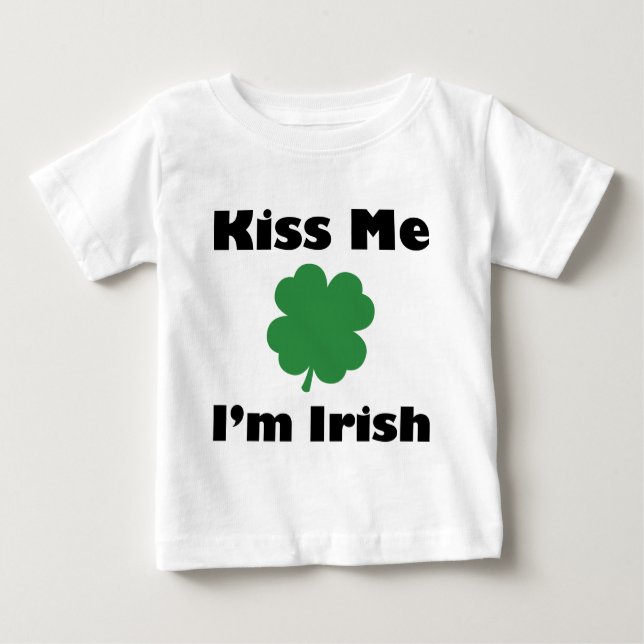 Camiseta Para Bebê Beije-me, sou irlandês (Frente)
