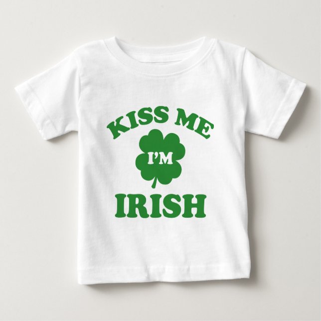 Camiseta Para Bebê Beije-me, sou irlandês (Frente)