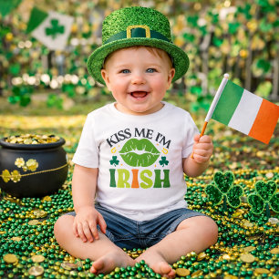 Camiseta Para Bebê Beije-me, sou irlandês