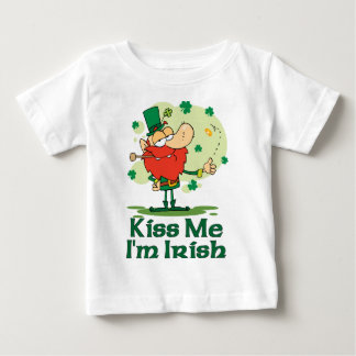 Camiseta Para Bebê Beije-me Sou Irlandês Funny Leprechaun