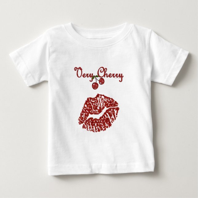 Camiseta Para Bebê Beijo Cereja RAB Rockabilly (Frente)
