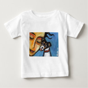 Camiseta Para Bebê Beijo de Terrier de rato