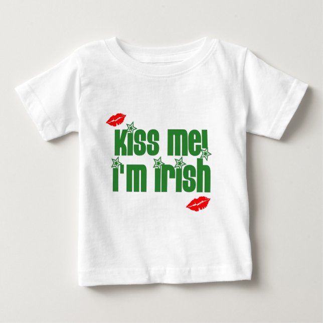 Camiseta Para Bebê beijo-me-im-irlandês-lábios (Frente)