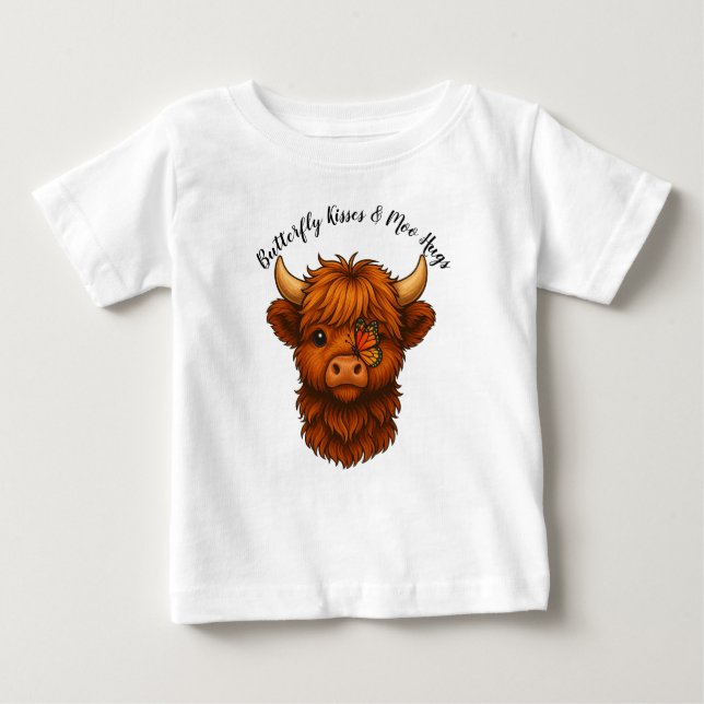 Camiseta Para Bebê Beijos-borboletas e abraços-de-múo (Frente)