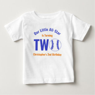 Camiseta Para Bebê Beisebol All-Star de 2º Aniversário