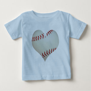 Camiseta Para Bebê Beisebol Americano Em Forma De Coração