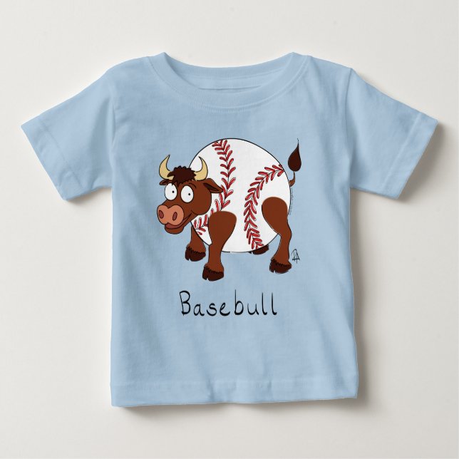 Camiseta Para Bebê Beisebol Bull Sports Cut Kids (Frente)