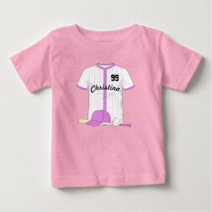 Camiseta Para Bebê Beisebol Personalizado Bonito